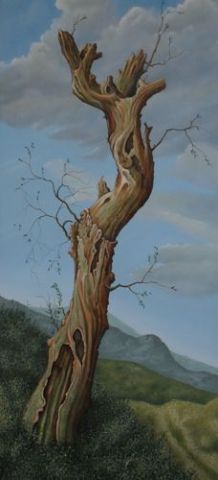 old tree( after Van Ruysdael) - Peinture - Uko Post