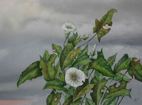 plant and clouds - Peinture - Uko Post