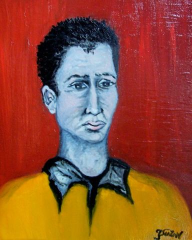 le jeune homme - Peinture - JACQUELINE SARAH UZAN