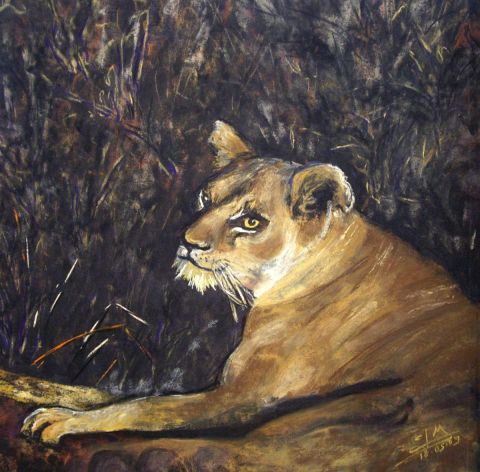 La lionne - Peinture - ghighi La lionne - Peinture - ghighi
