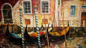 Voir cette oeuvre de Patricia BARATTA: Venise et ses gondoles