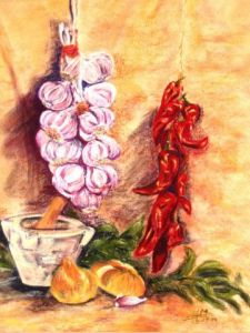 Voir cette oeuvre de ghighi: Chapelet d'ail et petits piments