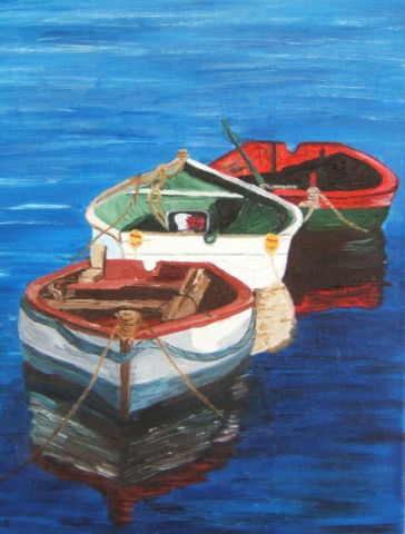 Les 3 barques  - Peinture - Marie Helene