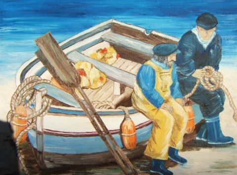 Les pêcheurs - Peinture - Marie Helene