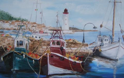 Port de pêche - Peinture - Marie Helene