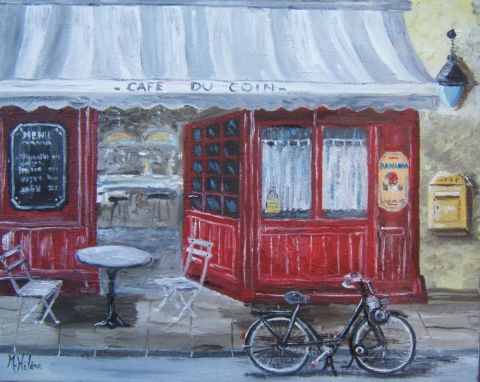 Café du coin - Peinture - Marie Helene