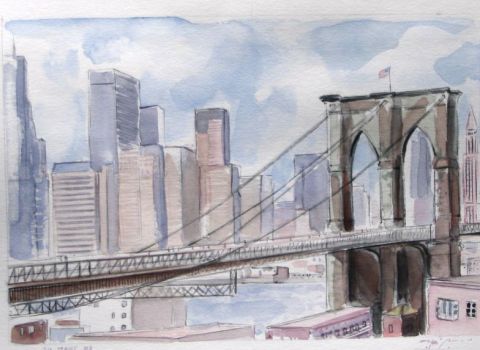 brooklyn bridge - Peinture - Bruno Tupinier