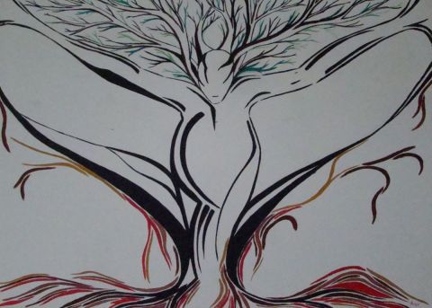 L'artiste Anjy - arbre de vie