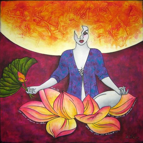 Lotus 2, mauve - Peinture - Ah Tatieva Lotus 2, mauve - Peinture - Ah Tatieva