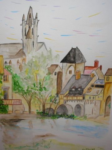 Moret-sur-Loing, Porte de Bourgogne - Peinture - Catherine FALIZE