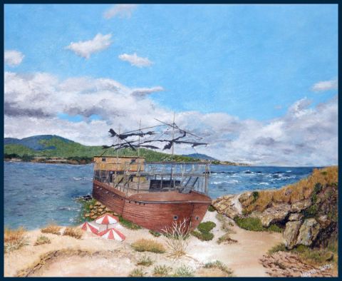Le bateau - Peinture - MARIA PETRANOVA