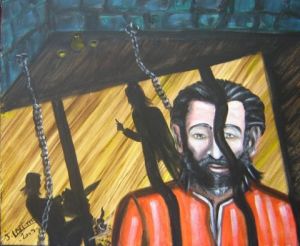 Peinture de LAFFITTE Jacky: Marco Polo dicte ses mémoires