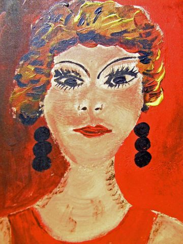 WOMAN IN RED - Peinture - LODYA