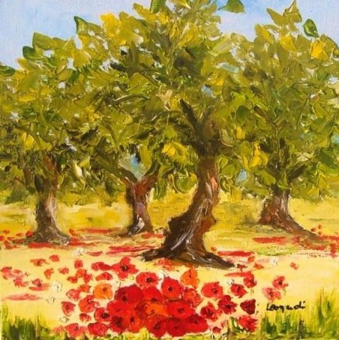 Les oliviers  - Peinture - emilie leonardi