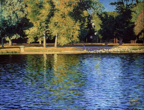 Le Parc du Soleil à Vichy - Peinture - Jean-Francois DEAT
