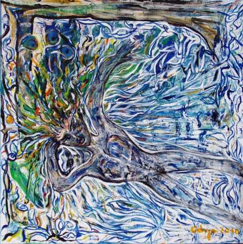 La Nageuse - Peinture - OD' ILE  La Nageuse - Peinture - OD' ILE