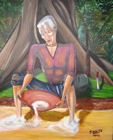 Peinture : Le vieil orpailleur - LAFFITTE Jacky Peinture : Le vieil orpailleur - LAFFITTE Jacky
