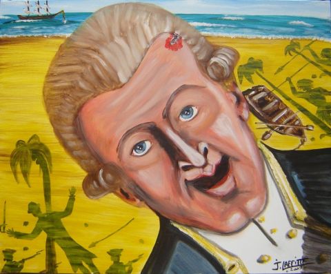 Cook tué à Hawaï - Peinture - LAFFITTE Jacky