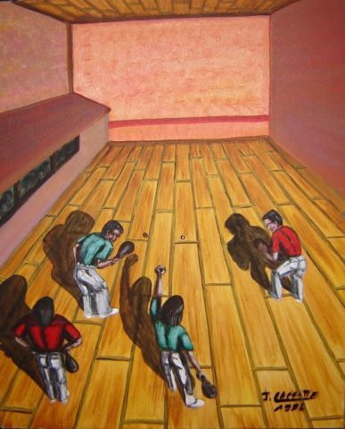 Partie de pala au trinquet - Peinture - LAFFITTE Jacky Partie de pala au trinquet - Peinture - LAFFITTE Jacky