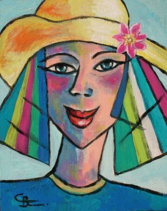 L'artiste CHRISTIANE BERNAIS - La fleur au chapeau