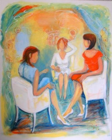CONVERSATION FEMININE - Peinture - christ'art