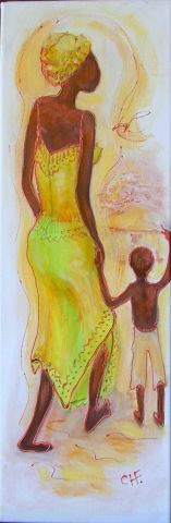 MAMAN AFRICAINE - Peinture - christ'art
