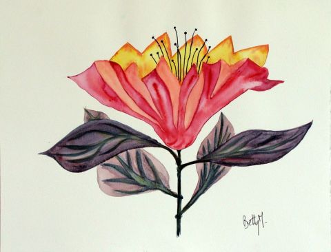 L'artiste BETTY-M peintre - fleur cône