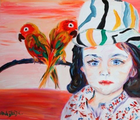 L'artiste anne-marie le bleiz-chanourdie - l'enfant aus oiseaux