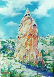 Peinture de waheb khaled khodja: le grand conne  au ciel bleu
