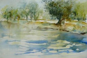 Peinture de Veronique Piaser-Moyen: Bord de lac