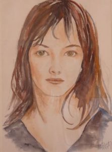 Peinture de janine chetivet: Portrait de Sophie