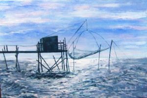 Peinture de domnanteuil: 1 pêcherie aux Moutiers en Retz
