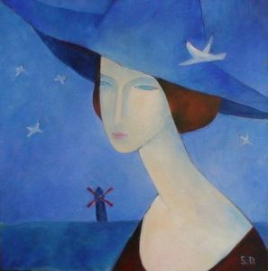 Peinture de Da Svetlana DIMONT: Soir bleu