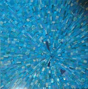 Mosaique de christe: soleil bleu