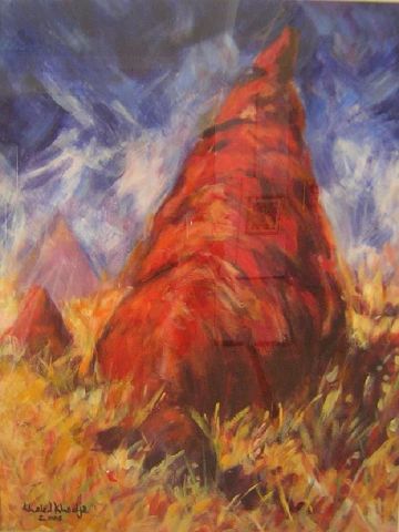 le cone rouge ou le grand cone sous la canecule - Peinture - waheb khaled khodja