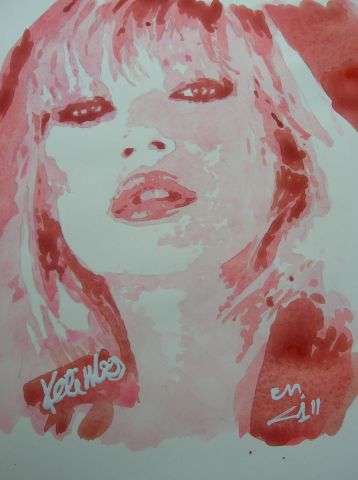 Kate MOSS - Peinture - claude issaly