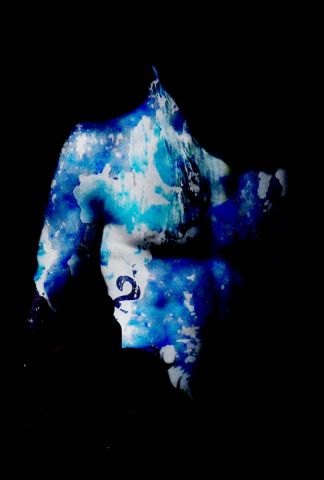 L'artiste Pierre Confolent - l'homme bleu