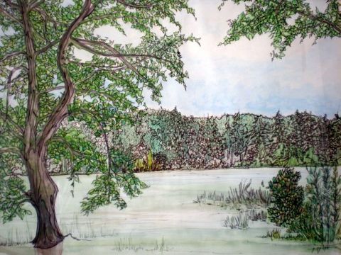 LAC DU BOURDON - Peinture - ALAIN FAURE LAC DU BOURDON - Peinture - ALAIN FAURE