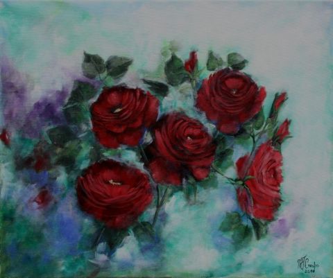 L'artiste Maria Crespo - Rosas vermelhas
