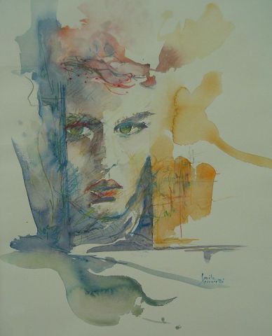 tête - Peinture - gisele Ceccarelli 