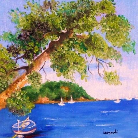 l'arbre au bord de l'eau - Peinture - emilie leonardi