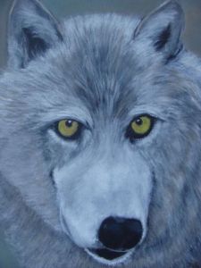 Peinture de joelle: loup