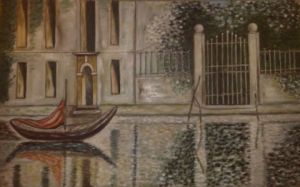Peinture de claude quesnot: Un coin de Venise