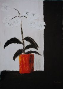 Voir cette oeuvre de Eveline B: Orchidées au pot rouge