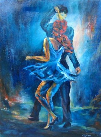 Peinture : Le Rock - janine chetivet Peinture : Le Rock - janine chetivet