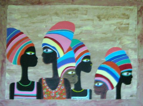 NOS SOEURS AFRICAINES - Peinture - LS