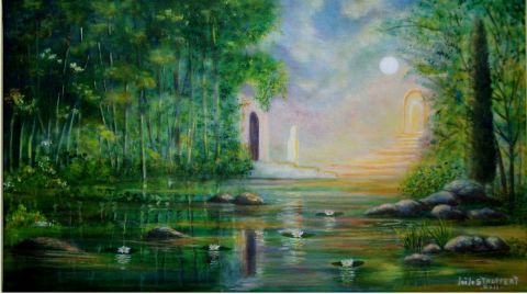 aqua reflets...et porte plus loin.... - Peinture - laila stauffert aqua reflets...et porte plus loin.... - Peinture - laila stauffert