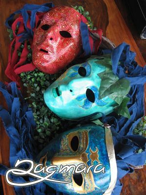 Les masques aux éléments esprits - Sculpture - Dagmara Mab