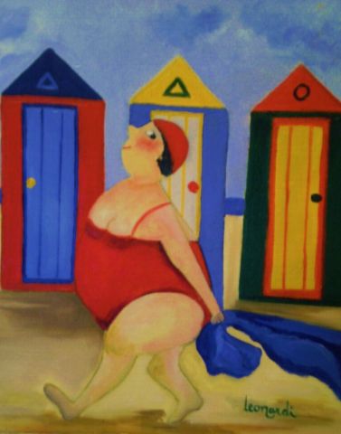 femme en maillot de bain - Peinture - emilie leonardi femme en maillot de bain - Peinture - emilie leonardi