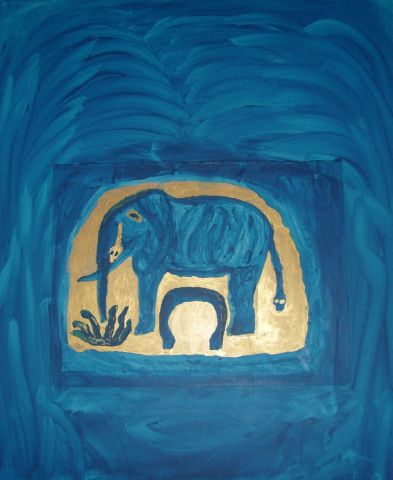 L ELEPHANT PORTE BONHEUR - Peinture - ALIOXIS L ELEPHANT PORTE BONHEUR - Peinture - ALIOXIS